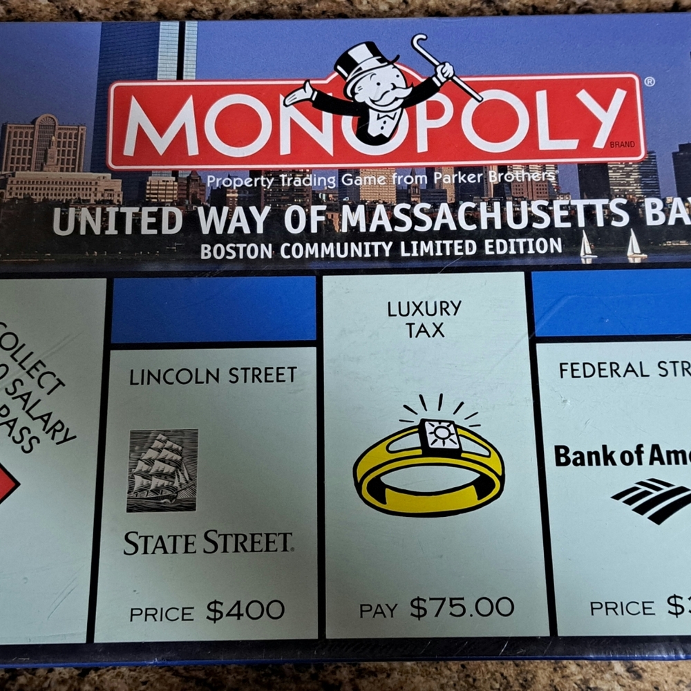 Monopoly Boston Community Limited Edition Board Game - Blue, (Sealed)